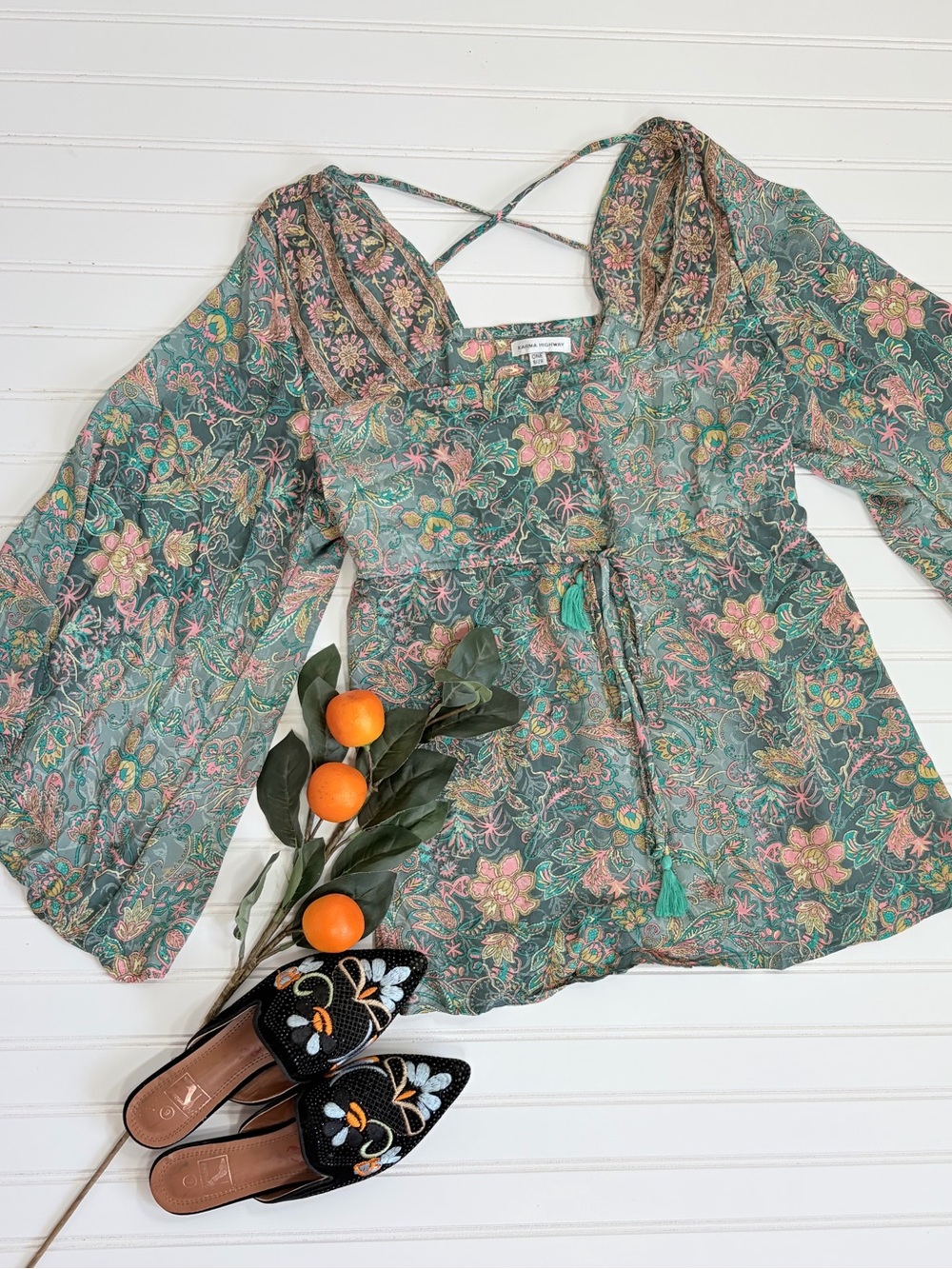 Karma Highway Paisley Floral Boho Top